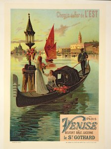 Reproducción de un Cartel Publicitario del Ferrocarril del Este de París a Venecia